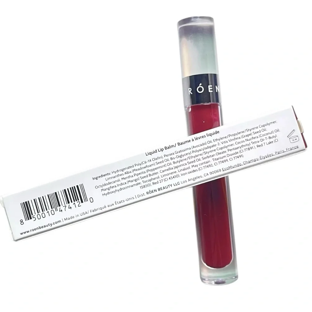 💎 RÓEN BEAUTY Kiss My Liquid Lip Balm-Scout Red Lipstick Full-Size New In Box